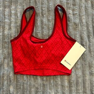 Lululemon Red Textured Sports Bra Tank